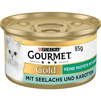 Afbeelding van Gourmet Gold Mousse met Groenten Kattenvoer, Natvoer Koolvis en Wortelen 12x85g (12 blikjes; 1,02kg)