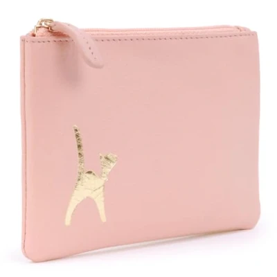 Afbeelding van CATWALK COLLECTION HANDBAGS Dames Luxe Kleine Portemonnee met Ritssluiting en Geschenk Doos Kwaliteit Leer RFID Protectie creditcard munten compartiment MIMI Roze Goud