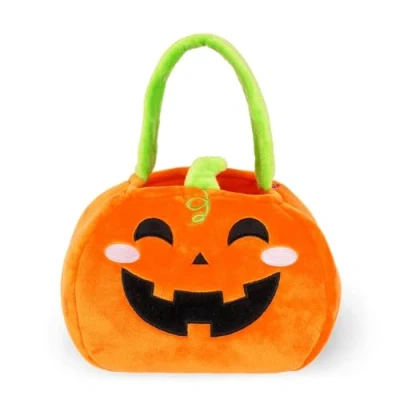Afbeelding van Legami snoepzak, Halloween zak voor snoep, mand snoep of zuur, van stof en opvouwbaar, pompoenvorm