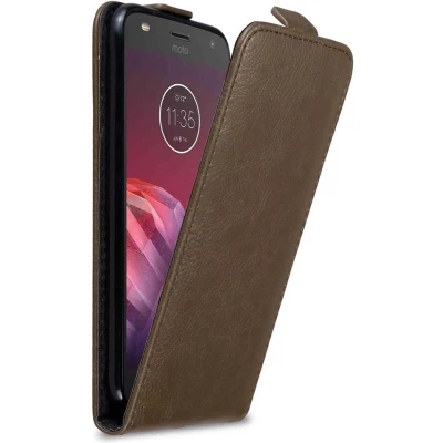 Afbeelding van Cadorabo Hoesje geschikt voor Motorola MOTO Z2 PLAY / FORCE in KOFFIE BRUIN Beschermhoes Flip Case Cover
