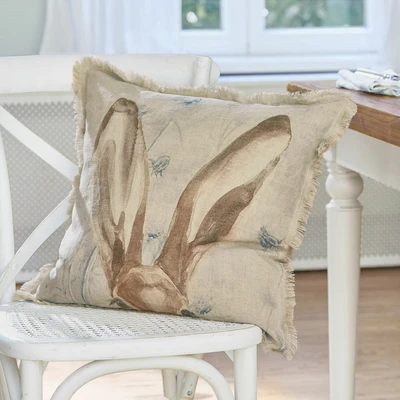 Afbeelding van LOBERON Kussenhoes Kameron beige/blauw