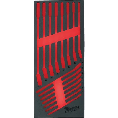 Afbeelding van Milwaukee Empty 15 pc Maxbite Flex Head Spanner set Foam Insert Lege Inlay ringratel steeksleutel MAX BITE™ (15 delig) 4932493667