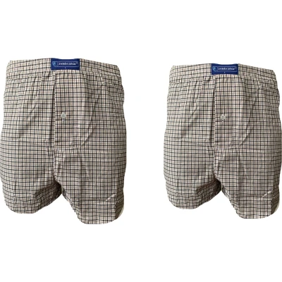 Afbeelding van Embrator 2 stuks mannen Boxershort geweven katoen wit/beige/zwart XL