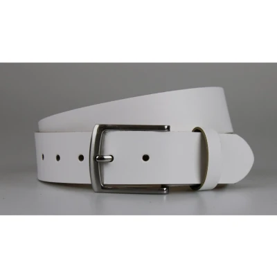 Afbeelding van Leren riem wit witte brede dames/heren Taillemaat 80 jeans Casual Trendy