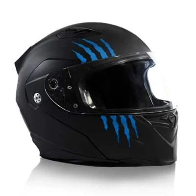 Afbeelding van Finest Folia K173 Krassenhelmstickers, set van 2, 7,5 x cm, monstersticker, klauw, decoratie voor motorfiets, helm, auto, motorhelm, krassporen, zelfklevend, waterdicht (azuurblauw)