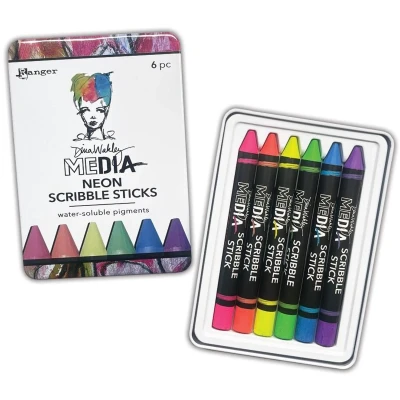 Afbeelding van Ranger Dina Wakley Media Neon Scribble Sticks 4 (6pcs) (MDA85478)