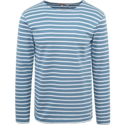 Afbeelding van Armor Lux Houat Trui Strepen Blauw maat L Heren met Regular fit Pasvorm Katoen Suitable Herenkleding