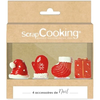 Afbeelding van Scrapcooking Christmas Plastic Cake Toppers set/4