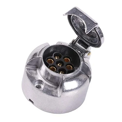 Afbeelding van AOHEWEI 7 polige trekhaak elektra aanhangeraansluiting metaal aluminium weg autoverlichting connectoren voor boten camper caravan of ander bedrijfsvoertuig