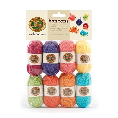 Afbeelding van Lion Brand Yarn Company 1 kluwen garen snoep, helder, veelkleurig