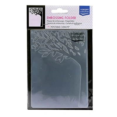Afbeelding van Vaessen Creative Reliëfmap, boomstam 14,5 x 10,8 0,5 cm, 1 eenheid, voor verjaardag, geboorte, kerstkaarten en papierambachten