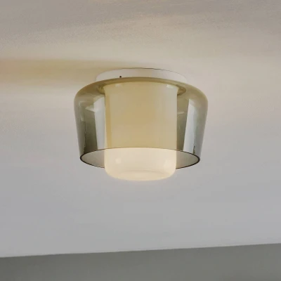 Afbeelding van Helestra Canio Glazen plafondlamp, rookgrijs