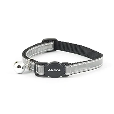 Afbeelding van Ancol Glans Reflecterende Kattenhalsband met veiligheidsgesp Zilver