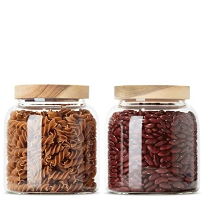 Afbeelding van voorraadpot met deksel (2 stuks) 900 ml, glas luchtdicht deksel, set voor levende wezens, groot en klein