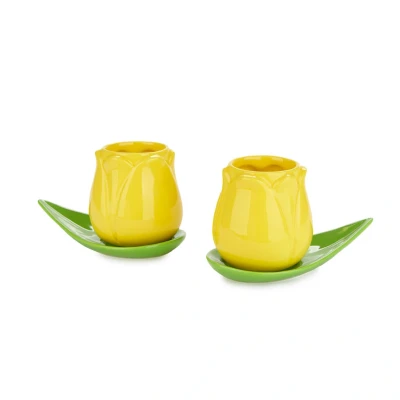 Afbeelding van Espresso Kopjes Tulip geel