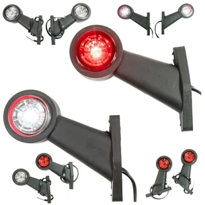Afbeelding van 2 x LED rubber zijlicht 12V 24V met goedkeuring E positielicht auto caravan vrachtwagen lamp wit rood kort