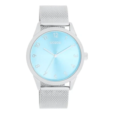 Afbeelding van zilverkleurige OOZOO horloge met metalen mesh armband C11321
