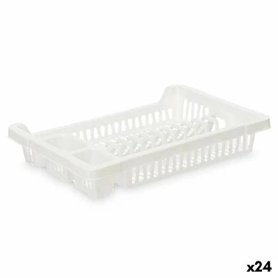 Afbeelding van Afdruiprek voor Keukengootsteen Wit Plastic 42,5 x 7 29,5 cm (24 Stuks)