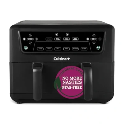 Afbeelding van Cuisinart XXL luchtfriteuse, dubbele zone, PFAS vrij, frituren, braden, grillen, bakken, drogen, lade 2 x 5,2 l, meer dan 8 porties, vaatwasmachinebestendige onderdelen