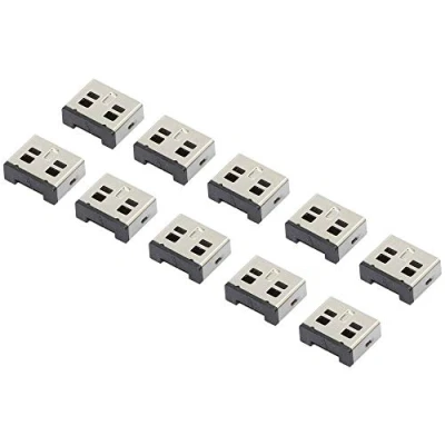 Afbeelding van Renkforce rf USBBlocker 02 USB poortslot Set van 10 stuks Zilver Zonder sleutel