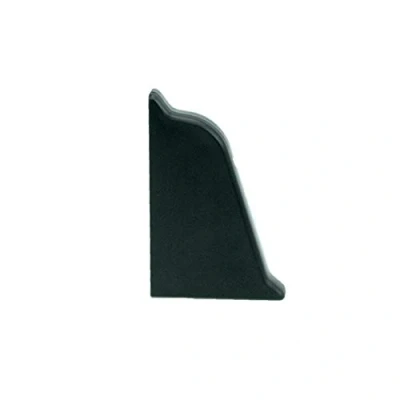 Afbeelding van DQ PP 1 x afdekprofiel eindstuk links, zwart, 38 25 mm, pvc, keukenstrip voor het werkblad, in de keuken, wandafsluitprofiel, tafelbladprofiel