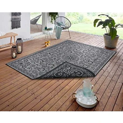 Afbeelding van Dubbelzijdig Vloerkleed Versailles 120x170cm Grijs Klassiek 123vloerkleed.nl