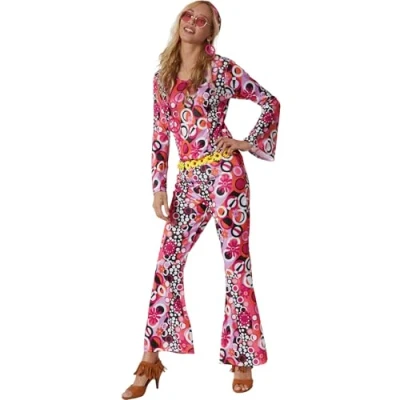 Afbeelding van dressforfun damenkostuum hippie flowerpower L Verkleedkleding carnaval Halloween Verkleden Feestkleding Carnavalskleding Feest Partykleding