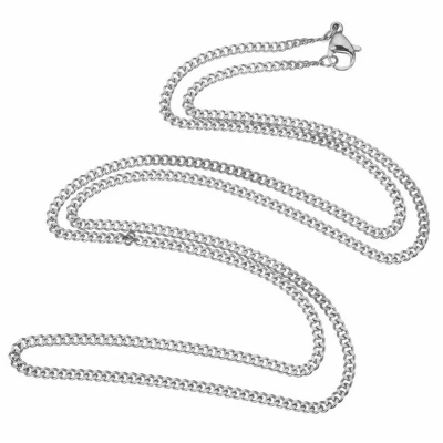 Afbeelding van Fako Bijoux® Schakelketting Staal RVS Gourmette Cuban Link 3.0mm 55cm Zilverkleurig