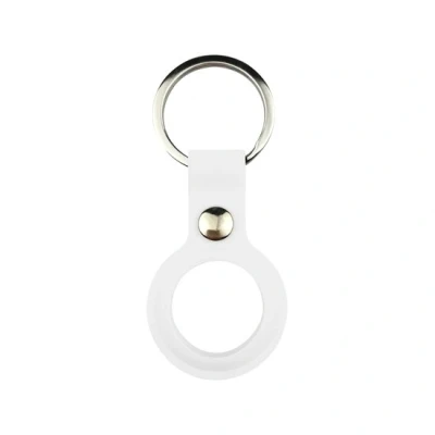 Afbeelding van AirTag case liquid series siliconen hoesje met ring wit