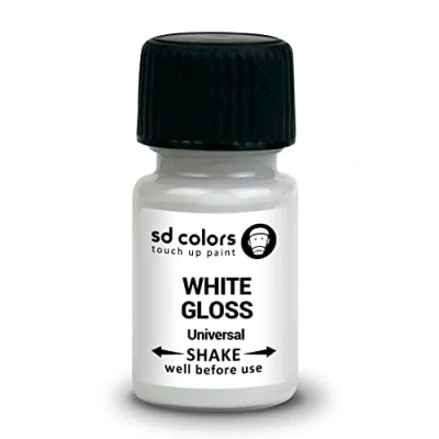Afbeelding van SD COLORS Reparatielak, universeel, lakstift glanzend, wit, 8 ml, voor kleine reparaties, metaal, hout, kunststof, ramen, deuren, poorten