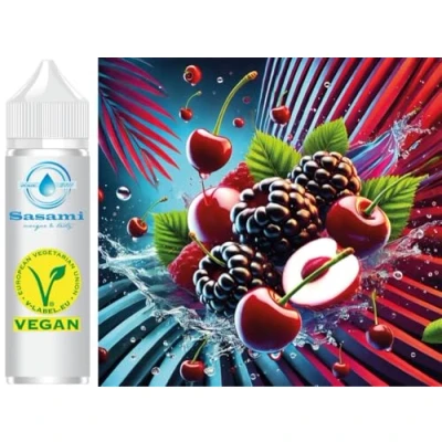 Afbeelding van blauwe Razz Sour Cherry frambozen, zuurkers aroma concentraat veganistisch Sasami 10ml