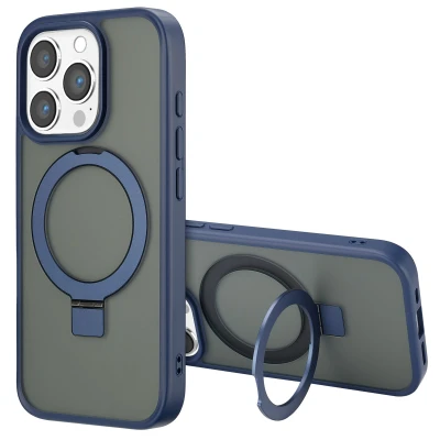 Afbeelding van Apple iPhone 16 Pro MagSafe Hoesje Kunststof Accezz Hardcase/Backcover Blauw Telefoonhoesje Shockproof/Valbescherming