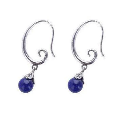 Afbeelding van Zilveren Oorhangers Oorbellen Lapis Lazuli