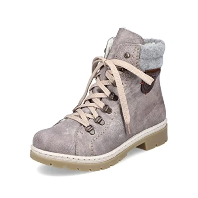 Afbeelding van Rieker Vrouwen Veterschoenen Y9430, Dames Casual veterschoenen, Trainer, Sneakers, Grijs Grau 43, 36.5 EU
