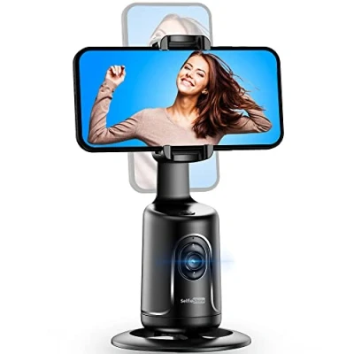 Afbeelding van Auto face tracking statief, 360 rotatie, smart tracking, telefoonhouder, geen app nodig, body selfie stick gimbal stabilisator voor video opname, live streaming, vlog (Zwart)