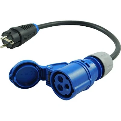 Afbeelding van NW Powersolutions NW10002 CEE koppeling 230 V 16 A naar Schuko stekker 3 x 2,5 mm² rubberen slang IP44 voor camping, caravan, boot, markten, outdoor adapter