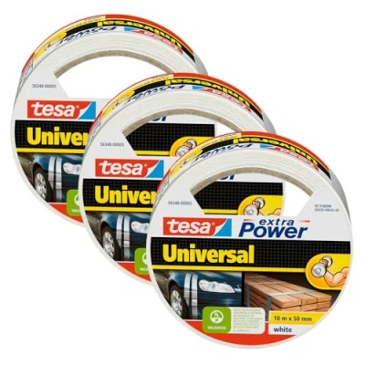 Afbeelding van tesa UNIVERSAL 56348 Textieltape Wit (l x b) 10 m 50 mm 3 stuk(s)