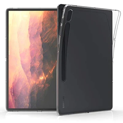 Afbeelding van kwmobile case compatibel met Samsung Galaxy Tab S8+ Plus/Galaxy S7+ Plus hoes Tablethoes van zacht TPU silicone Back cover in transparant