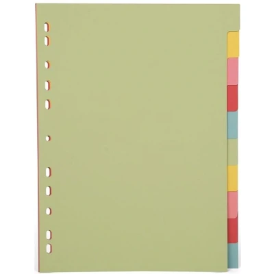 Afbeelding van Pergamy Tabbladen Ft A4, 11 gaatsperforatie, Karton, Geassorteerde Pastelkleuren, 10 Tabs