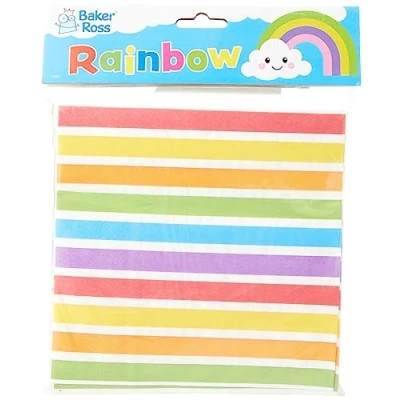 Afbeelding van Baker Ross FC996 Regenboog feest servetten pak van 20 servetten, kinderen partij papier wegwerp verjaardag tafelgerei