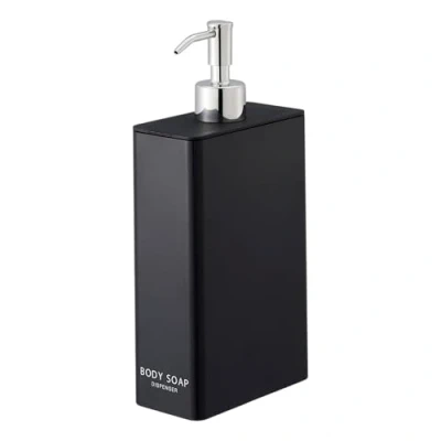 Afbeelding van YAMAZAKI Soap Dispenser Home Body Zeepdispenser, moderne flessenpomp voor de douche, kunststof, dispenser, ABS hars, roestvrij staal, polyethyleen, zwart, eenheidsmaat