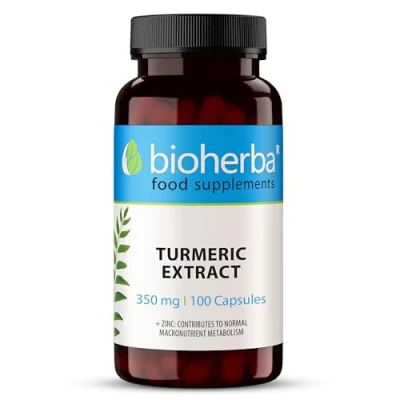 Afbeelding van 100 Kurkuma extract capsules met hoge concentratie 350mg per capsule : Hoogwaardige Antioxidant en Gewrichtsondersteunend Supplement van BIOHERBA