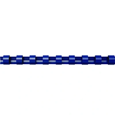 Afbeelding van Fellowes 5330502 plastic bindruggen A4 rond 21 ringen, 25 stuks, 8 mm, blauw