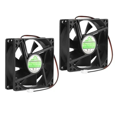 Afbeelding van 2 Pack 80 mm x 25 8025 12V DC Kogellager Borstelloze koelventilator 2pin
