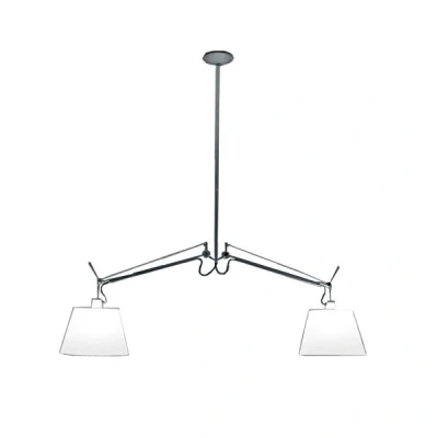Afbeelding van Artemide Tolomeo Basculante 2 arm hanglamp 42cm grijs satijn