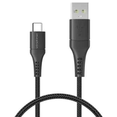 Afbeelding van iMoshion Braided USB C naar kabel 1 meter Zwart
