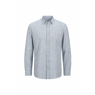 Afbeelding van Jack &amp; Jones Overhemd Jjesummer Shirt Ls Sn 12269315 Infinity/stripe Mannen Maat XL