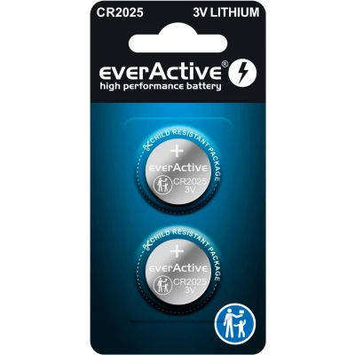 Afbeelding van everActive CR2025 Lithium Knoopcel Batterij 2 Stuks