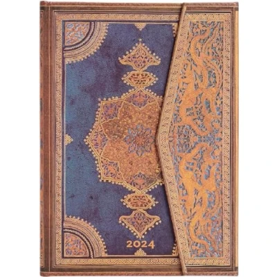 Afbeelding van Paperblanks 12 maandenkalender 2024, safavidisch indigo, horizontaal, midi (130 x 180 mm)