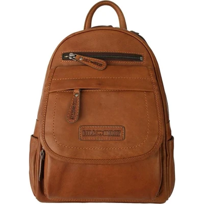 Afbeelding van Hillburry tas Rugzak/rugtas Leer Bruin/Camel/cognac